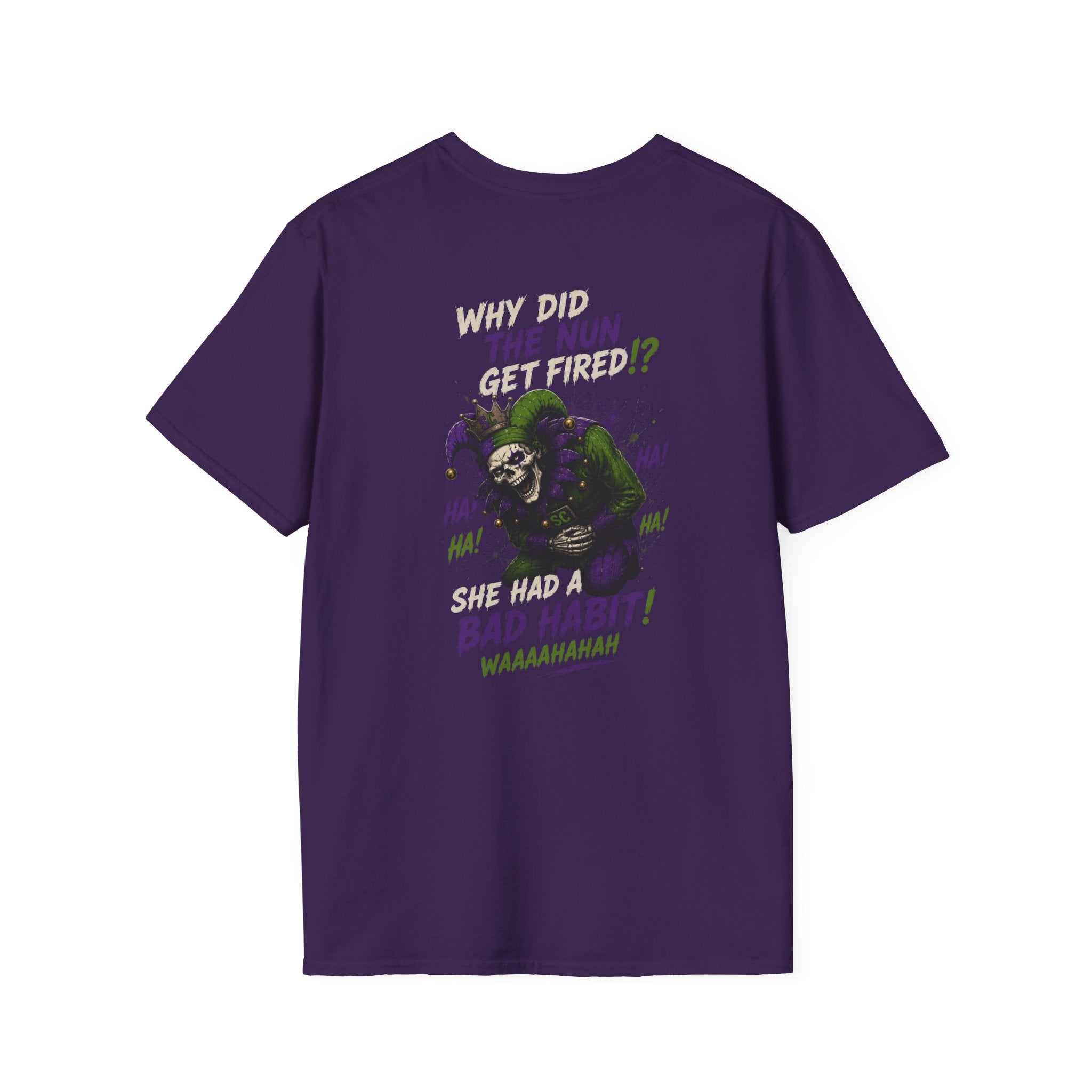 Why Did The Nun Get Fired? Graphic T-Shirt — Joker Villain Comic Art
