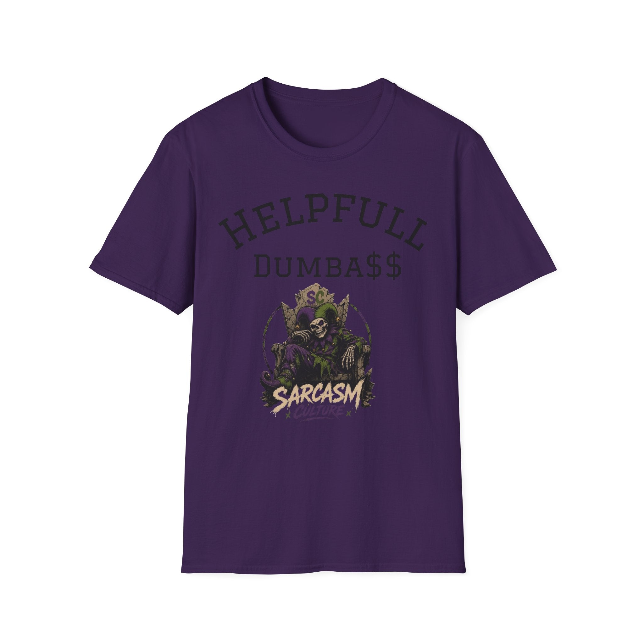 Helpful Dumbass Graphic Tee — Edgy Streetwear T-Shirt with Monster Illustration